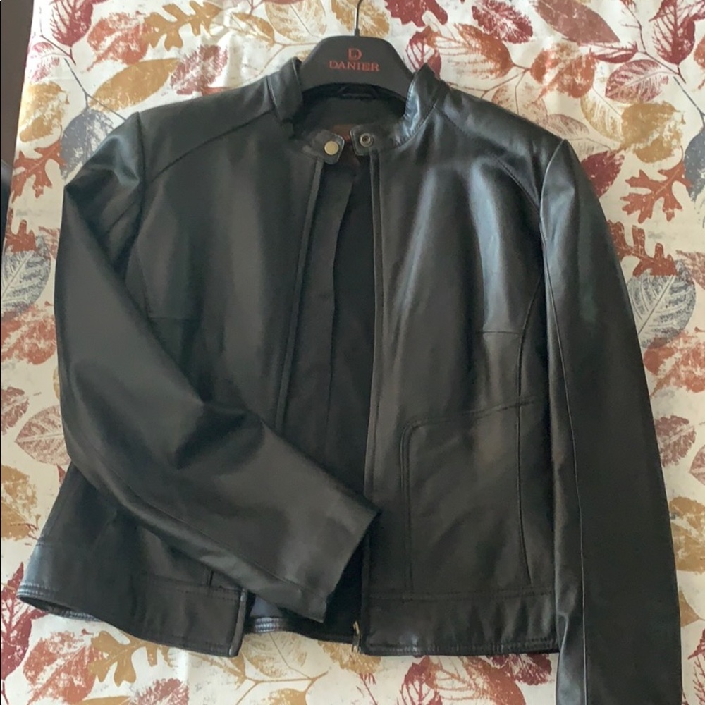 Black leather jacket